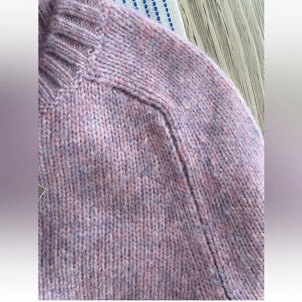J. CREW Sweater Womens Sz XXS Pink  Cozy Chunky Wool Blend NWT
